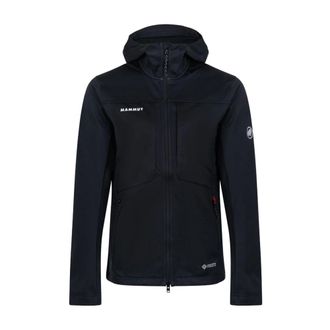 Mammut Mammut, Wind Jackets, male, Black, Size: 2XL Hooded Softshell Jacket In Technical Fabric