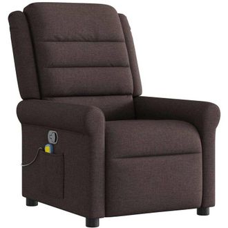 vidaXL Sill&oacute;n De Masaje Reclinable De Tela Marr&oacute;n Oscuro Vidaxl