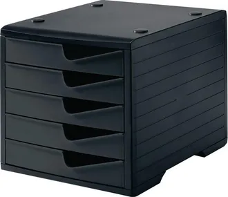 Styro Styro - Coffre De Rangement 5 Tiroirs Noir/polystyr&egrave;ne Noir H255xl270xp340mm