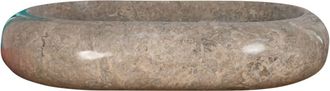 Wanda Collection Lavabo sobre encimera grande de m&aacute;rmol murano 60 x 40 gris