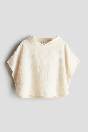 H&M Cotton Muslin Poncho Towel in Cream at Nordstrom, Size 18M