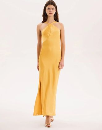 Omnes Womens Alessia Dress in Egg Yolk Yellow - Size: 16