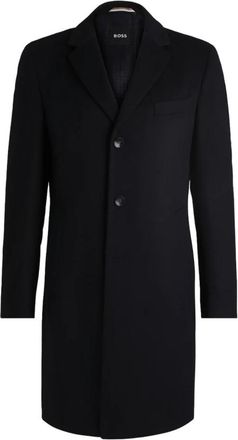 HUGO BOSS Elegante Formele Wollen Jas - Heren - Mantel - Blauw - L - Wol - Jassen