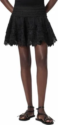 AllSaints Lillith Lace Miniskirt in Black at Nordstrom, Size 10