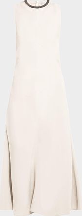 Brunello Cucinelli Monili Neckline Linen Twill Dress