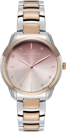 Olivia Burton Color Wave Bracelet Watch, 36mm in Silver Pink at Nordstrom