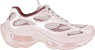 Ash Pink Dragon Suede Mesh Leather Sneakers