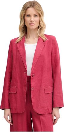Benetton Linnen Blazer - Dames - Blazers - Rood - L - Linnen - Jassen