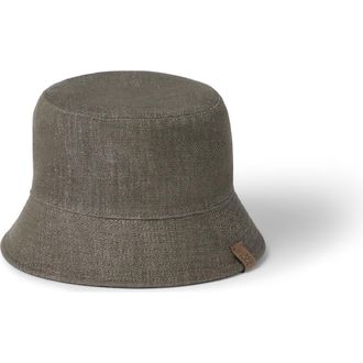 Brunello Cucinelli Bucket hat with logo in Green at Nordstrom, Size X-Large