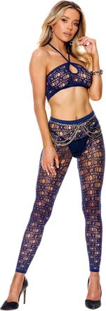 Elegant Moments Cami Top and Leggings - One Size - Midnight Blue
