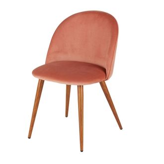 Maisons du monde Silla de comedor de terciopelo reciclado color rosa