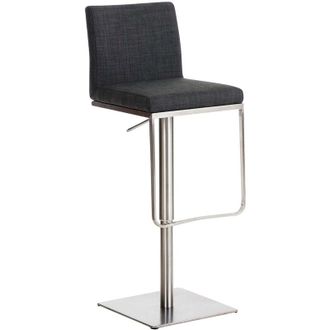 Clp Clp - Taburete De Bar Funda De Tela Panam&aacute; Gris Oscuro Acero Inoxidable