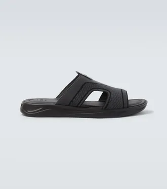 Berluti Shadow leather-trimmed slides