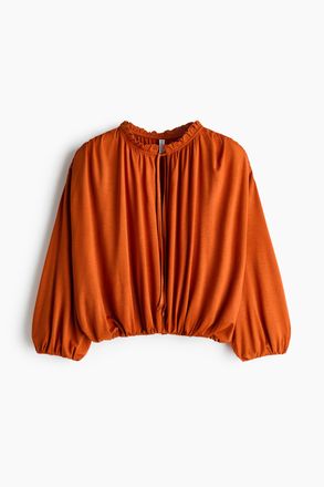 H&M Gerafftes Viskoseshirt - Orange