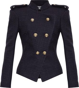 Balmain Tweedjas met opgestikte revers - Dames - Blazers - Paars - XS - Tweed - Jassen