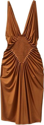 Versace V-neck Gathered Dress