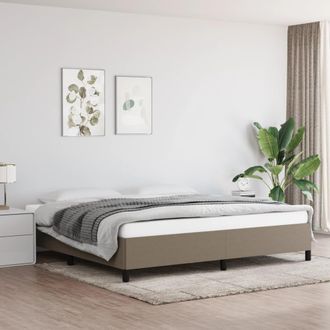 vidaXL Cama Sin Colch&oacute;n Tela Gris Taupe 200x200 Cm Vidaxl