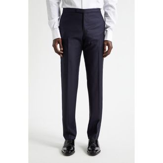 Boglioli Milano Stretch Wool Satin Tuxedo in Navy at Nordstrom, Size 48 Us
