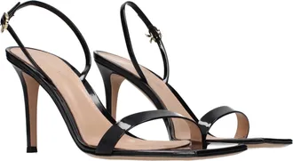 Gianvito Rossi Patent Leather Stiletto Sandal - Black