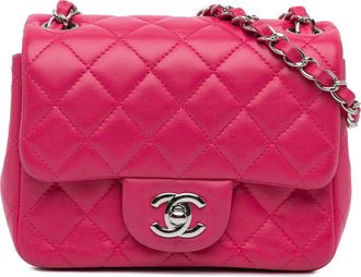 Chanel Pre-owned Womens Classic Flap Mini Chain Bag - Dusty Pink Leather - One Size