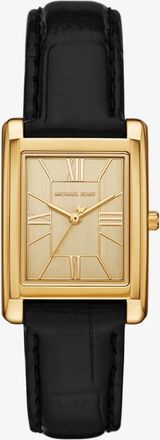 Michael Kors Essex Gold-Tone and Crocodile Embossed Leather Watch