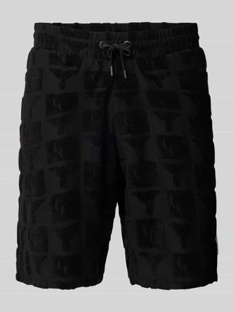 Carlo Colucci Carlo Colucci Regular Fit Sweatshorts mit Strukturmuster Modell BEACHWEAR in Black, Gr&ouml;&szlig;e XL