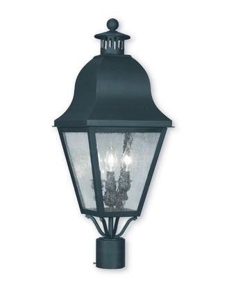 Livex Lighting Livex Amwell 3-Light Black Outdoor Post Lantern