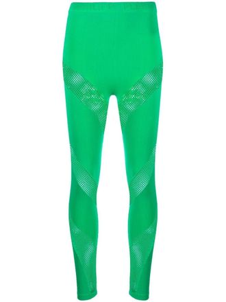 Philipp Plein Leggings con inserto traforato - Verde