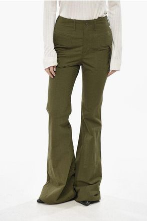 R13 Cotton-Blend Bootcut Trousers with Drawstring size 26