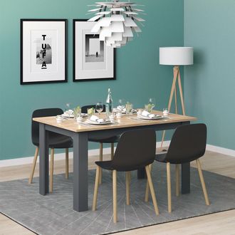 Vicco Mesa De Comedor Karlos, Roble Dorado, 140 X 90 Cm
