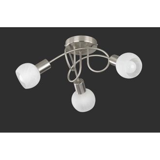 Reality Antibes plafoniera girandola 3 spots acciaio colore cromo attacco E14 diffusore in vetro d. 45CM