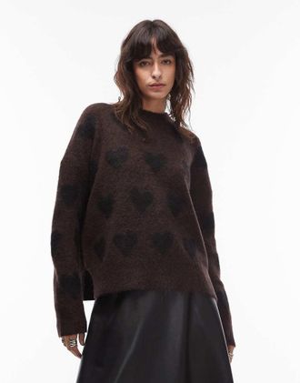 AllSaints Amora - Maglione marrone e nero