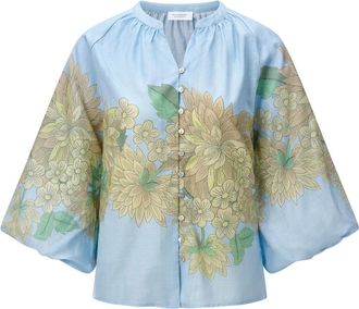Rich & Royal Blouse met print - Dames - Blouses - Blauw - M - Katoen - Overhemden