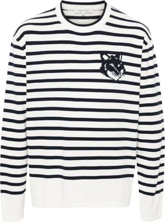 Maison Kitsun&eacute; Rondgebreide trui - Heren - Ronde hals truien - Veelkleurig - XL - Katoen - Truien & Vesten