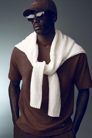 Alo | Double Take Short Sleeve Top in Brownstone, Size: Medium