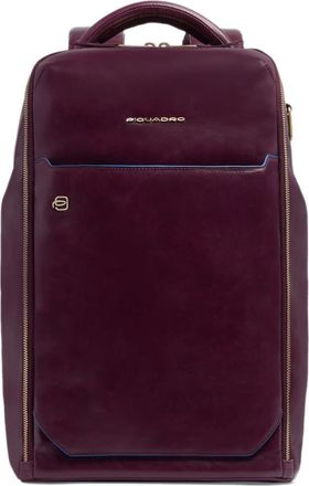 Piquadro Mochila de Cuero para Port&aacute;til 14 Azul Cuadrada - Bags - Hombre - Rojo - ONE SIZE