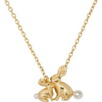 Kate Spade New York bunny pendant necklace in Gold at Nordstrom
