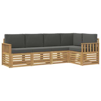 vidaXL Conjunto De Sof&aacute;s De Exterior 5 Pcs Blanco Y Antracita Vidaxl