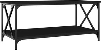 vidaXL Coffee Table Black 100x50x45 cm Engineered Wood and Iron Vidaxl