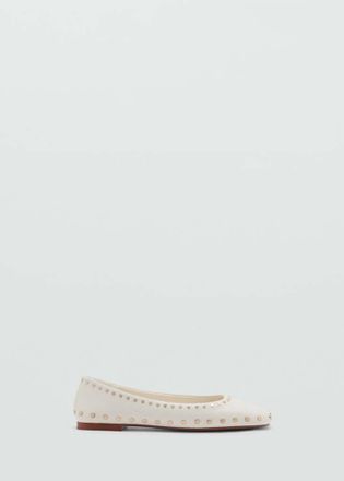 Mango Ballerine borchie bianco - Donna - 38 - MANGO