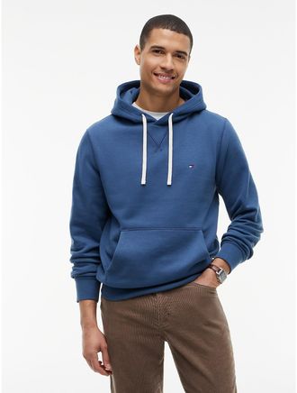 Tommy Hilfiger Mens Classic Brushed-Fleece Hoodie - Aegean Sea - XXL