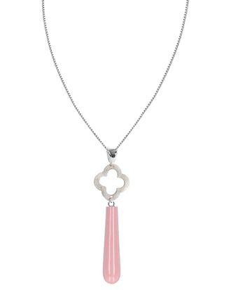 Liv Oliver 18K Plated 45.00 Ct. Tw. Pink Quartz Necklace