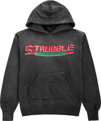 Saint Mxxxxxx Saint Mxxxxxx Denim Tears Struggle Printed Hooded Cotton Sweatshirt - Black - M