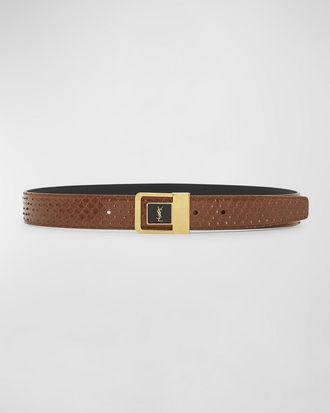 Saint Laurent YSL Python Leather Belt