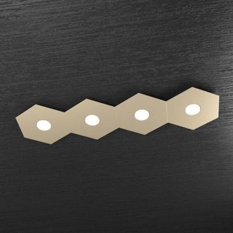 Top-Light Top-light - Toplight Plafoniera da soffitto esagonale Hexagon 4 luci con attacco GX53 4W, struttura personalizzabile colore antracite, design moderno