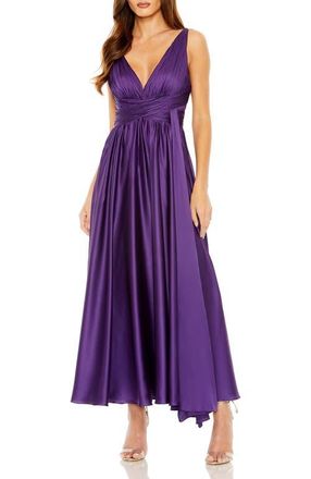 Mac Duggal Ruched Top Halter Gown in Purple at Nordstrom, Size 12