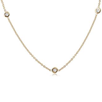 Pompeii3 1/4ct Diamonds By The Yard 18 14K Yellow Gold Womens Necklace