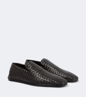 Bottega Veneta Palazzo Intrecciato leather slip-on shoes