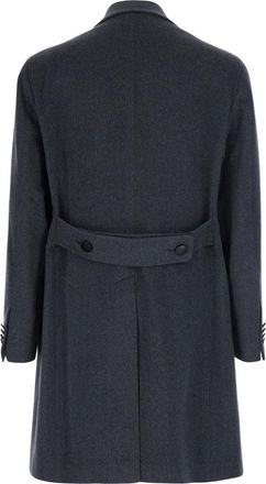 Tagliatore Mens Double-Breasted Coat Arden Grey Wool