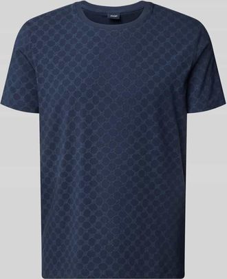Joop T-Shirt mit Logo-Muster und Rundhalsausschnitt in Marine, Gr&ouml;&szlig;e XXL